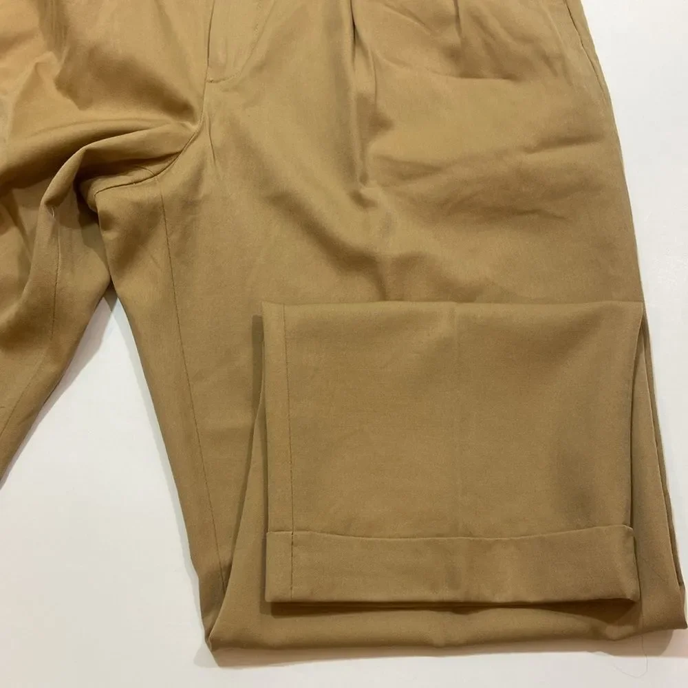 VTG,Elite Iandes End Men's Tan Pants Size 36 R Made In Mexico 💯 Wool Dry Clean
